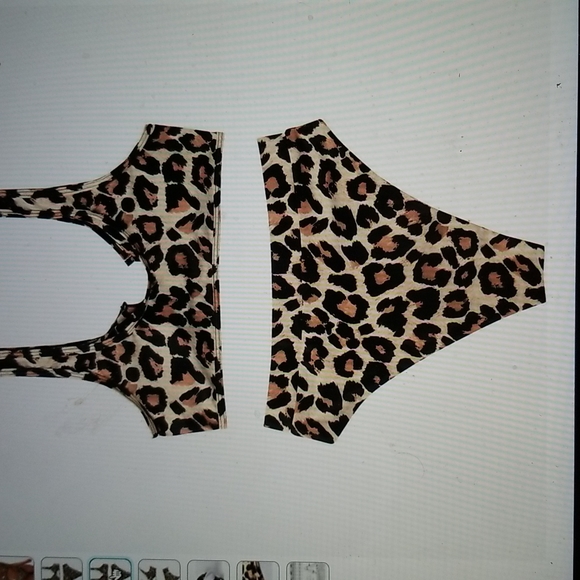 NWT PUSH UP CUT OUT HIGH WAISTED SWIMSUIT 2 PIECE BIKINI CHEEKY - Picture 4 of 9